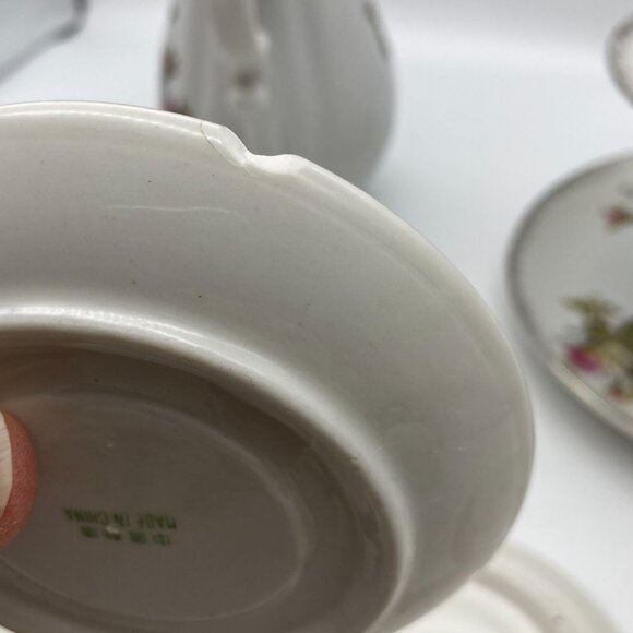 VTG Moss Rose coffee pot set Floral Chintz country cottage core shabby chic - Picture 12 of 16